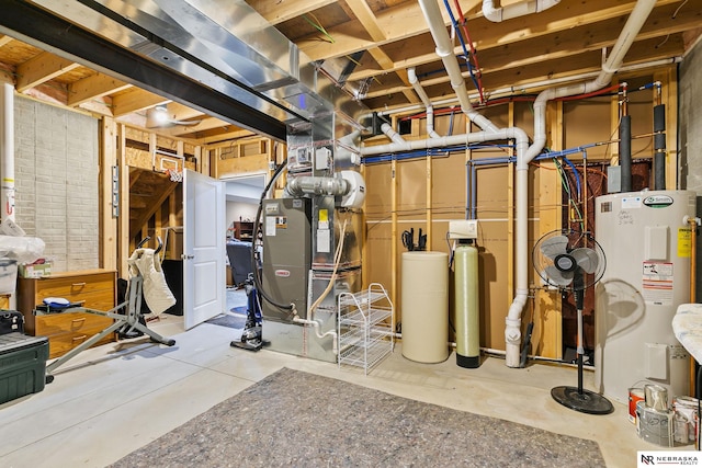 utility room with electric water heater