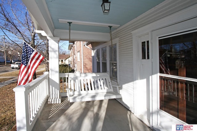 exterior space featuring covered porch