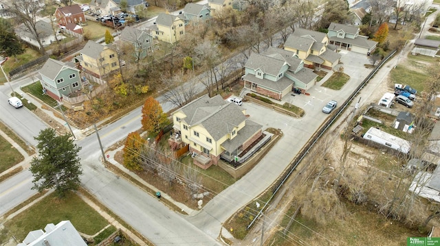 bird's eye view featuring a residential view