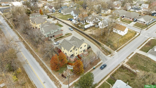 drone / aerial view with a residential view