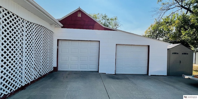 view of garage