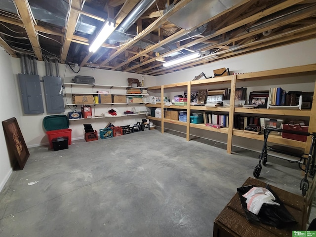 storage room with electric panel