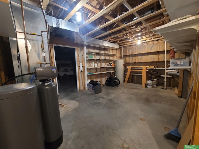 view of unfinished basement