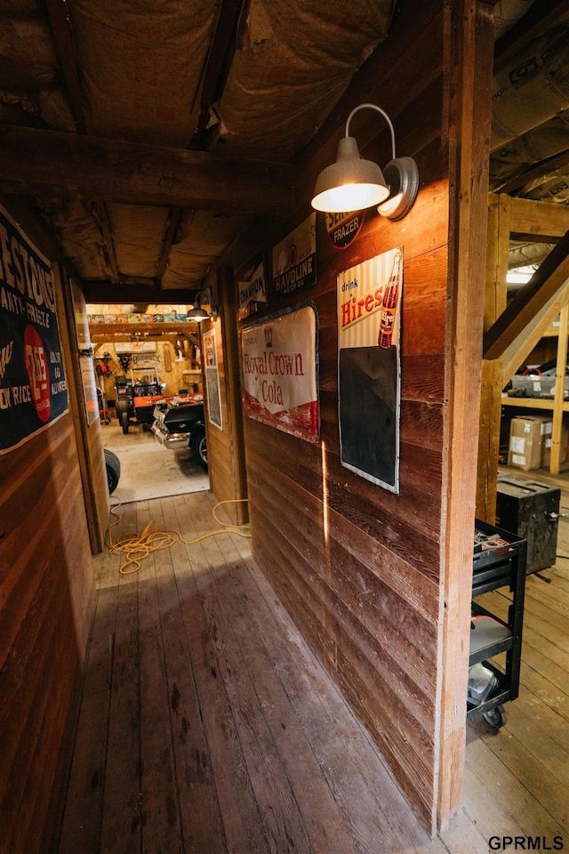 hall featuring wood-type flooring