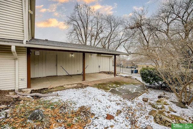 exterior space with fence and a patio