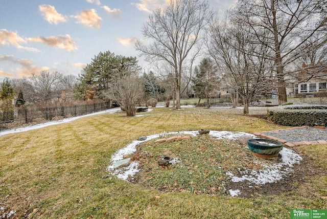 view of yard with fence