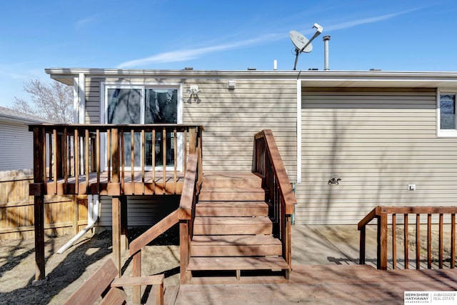 rear view of house with a deck