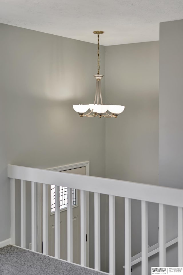 interior details with a notable chandelier