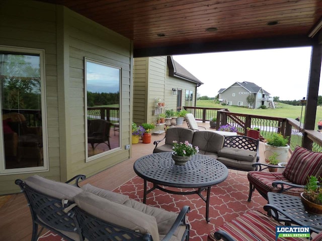 view of patio with an outdoor living space