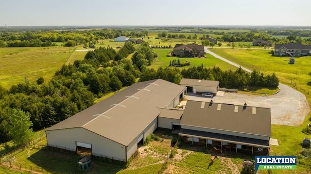 drone / aerial view featuring a rural view