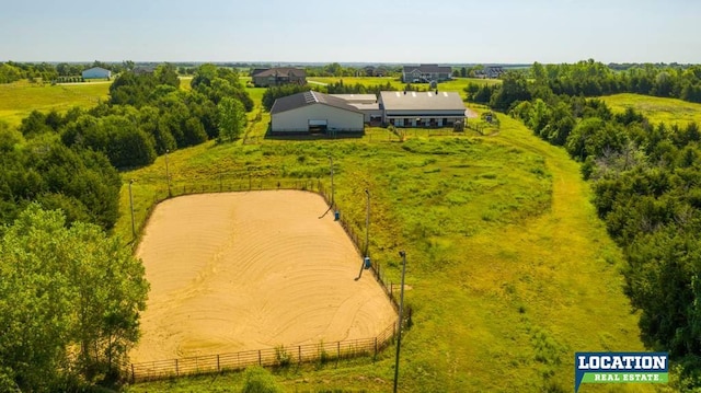 bird's eye view featuring a rural view