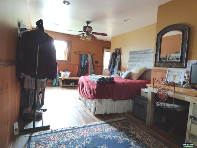 bedroom featuring wood finished floors