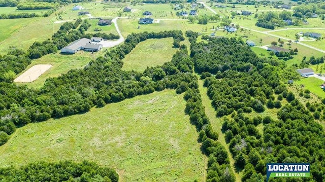 aerial view with a rural view