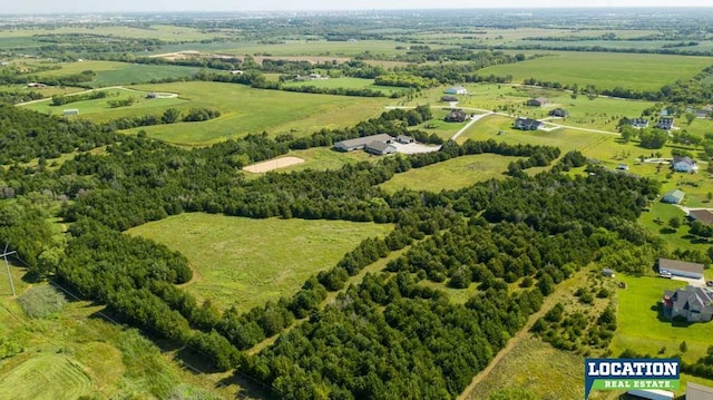 drone / aerial view with a rural view