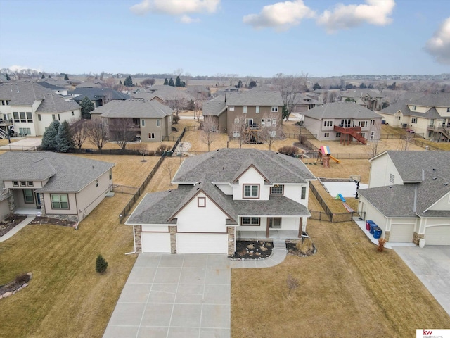 bird's eye view featuring a residential view