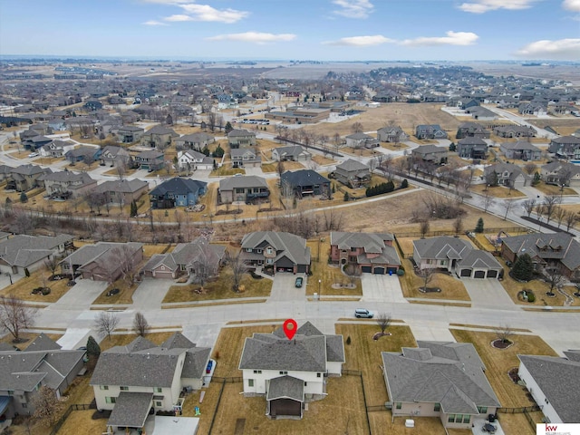 aerial view featuring a residential view