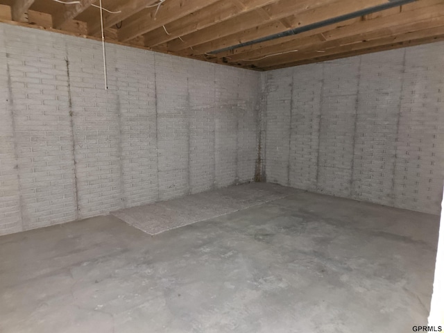 view of unfinished basement