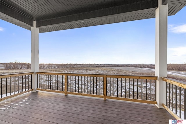 deck with a rural view