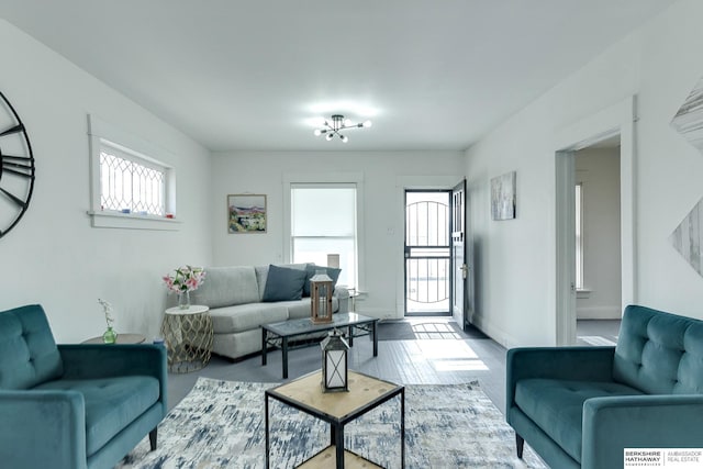 living room with baseboards