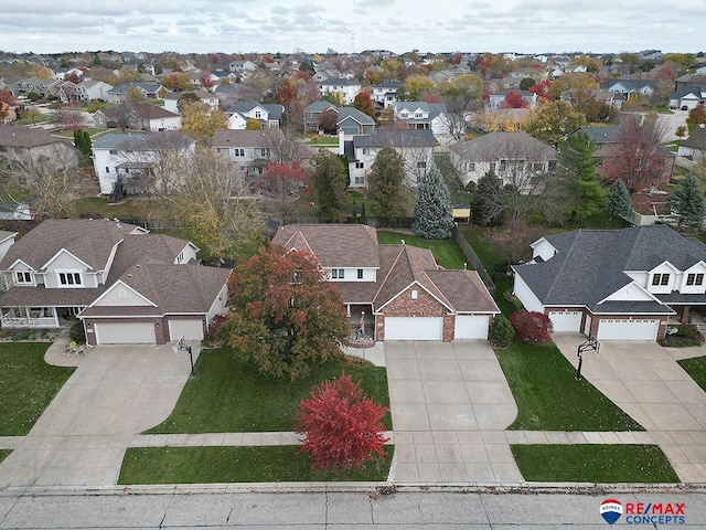 bird's eye view featuring a residential view