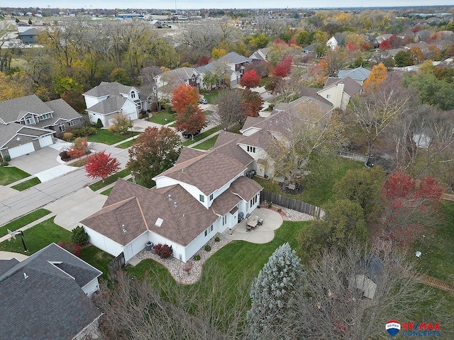 birds eye view of property featuring a residential view