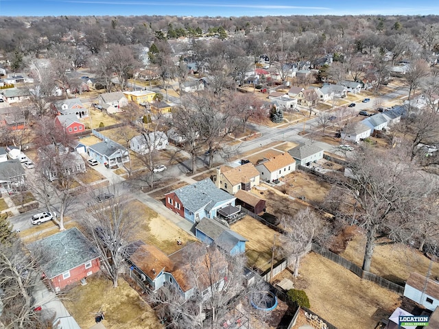 bird's eye view featuring a residential view