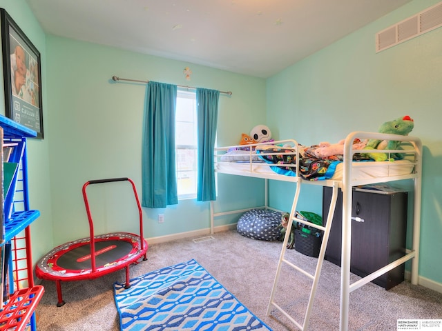 bedroom featuring carpet, baseboards, and visible vents