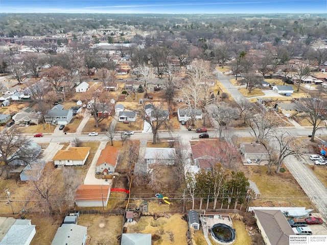 aerial view with a residential view