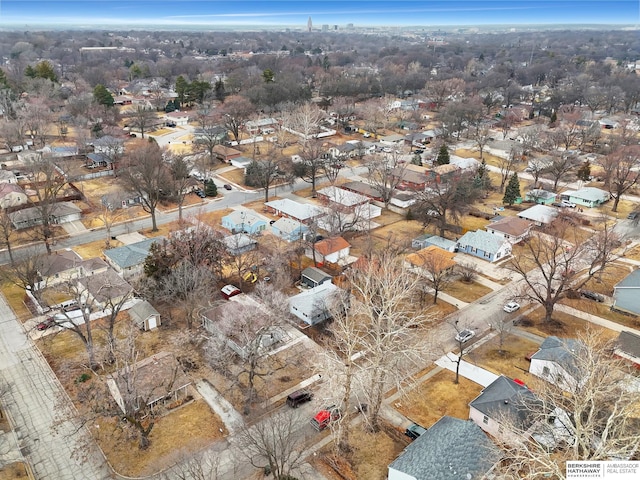 aerial view featuring a residential view