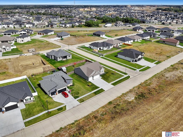 aerial view with a residential view