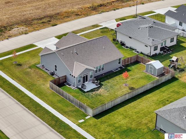 aerial view featuring a residential view