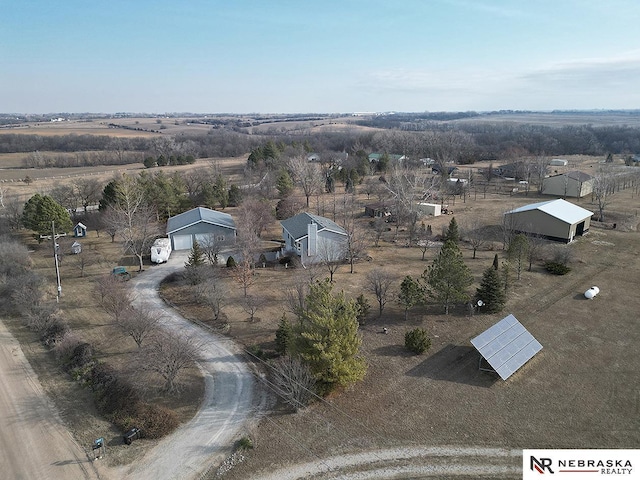 aerial view featuring a rural view