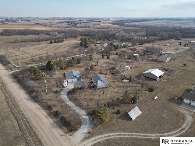 aerial view with a rural view