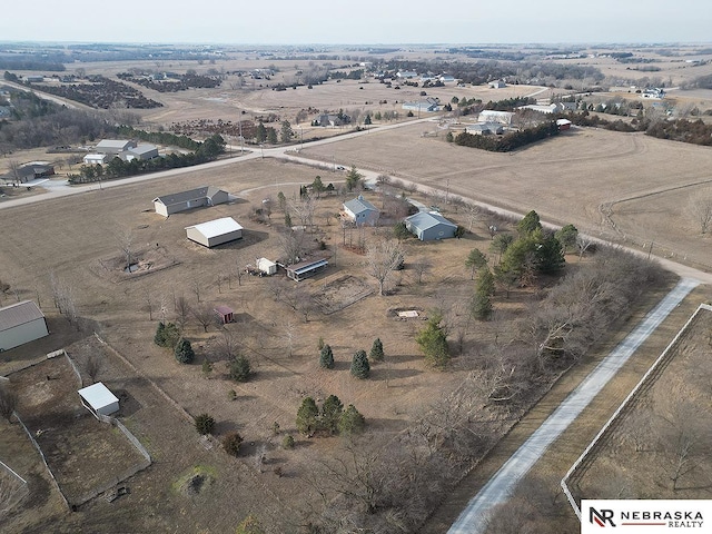 drone / aerial view featuring a rural view