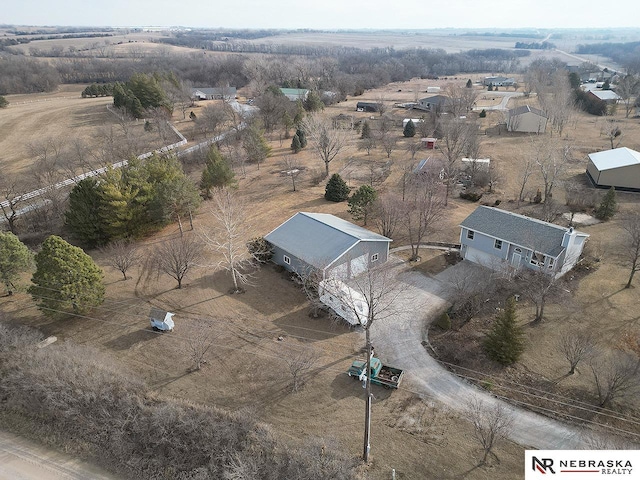 bird's eye view featuring a rural view