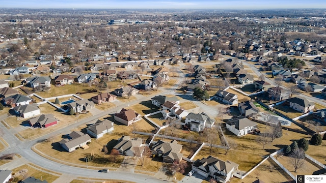 drone / aerial view with a residential view