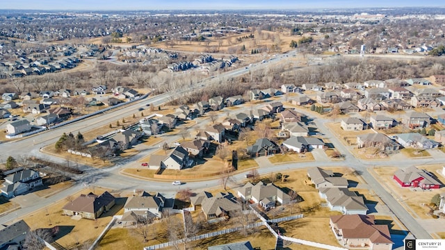 aerial view with a residential view