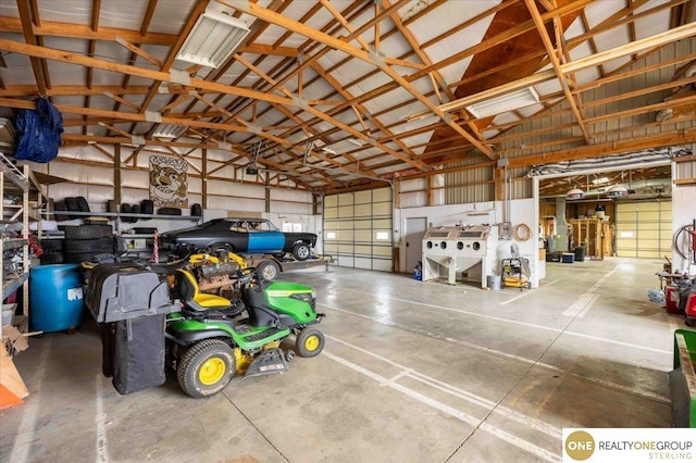 garage featuring metal wall