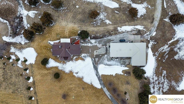 view of snowy aerial view