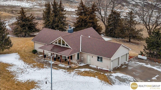 view of snowy aerial view