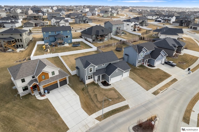 drone / aerial view with a residential view