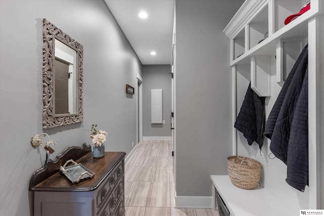 6919 Wildrye Rd, Lincoln, NE 68521 - mudroom with baseboards and recessed lighting