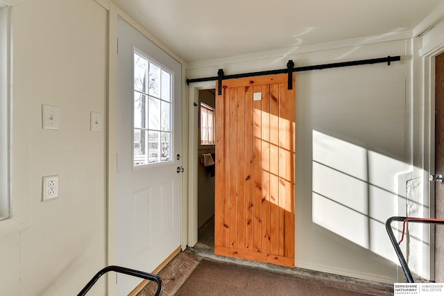 doorway with a barn door