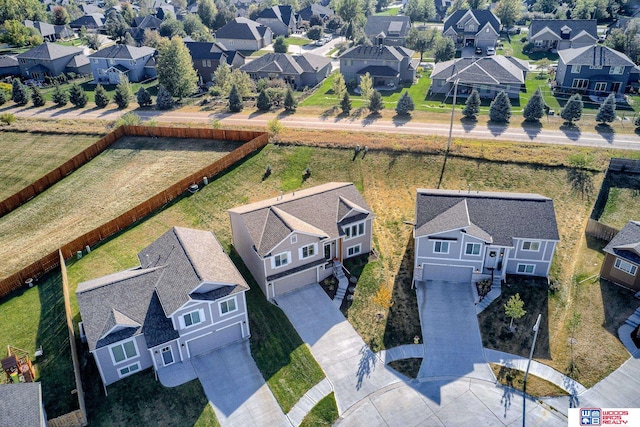 drone / aerial view with a residential view