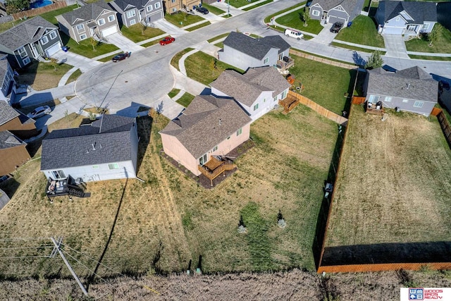 drone / aerial view with a residential view