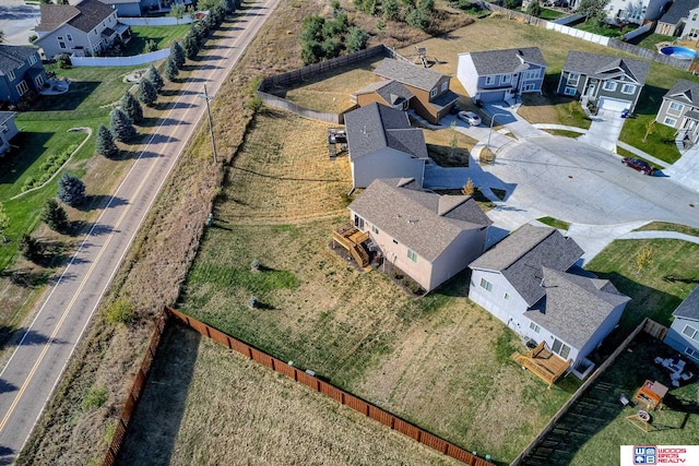 aerial view featuring a residential view