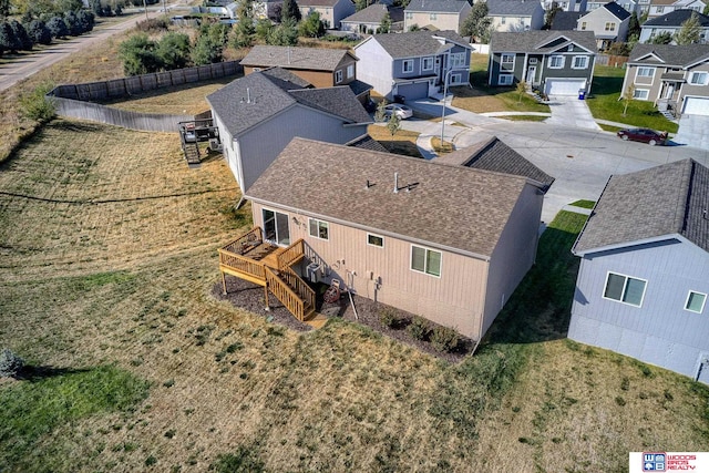 bird's eye view with a residential view