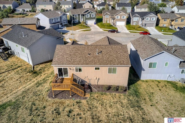 drone / aerial view with a residential view