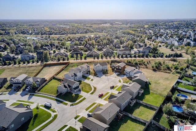 bird's eye view featuring a residential view