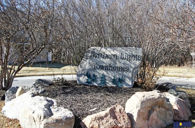 view of community sign